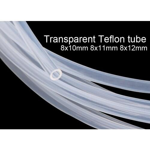 8mm inner diameter 8x10mm 8x11mm 8x12mm Transparent PTFE tube clear Ptfe tube PFA pipe FEP hose F46 tubing