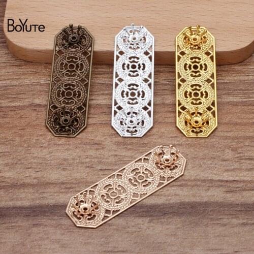 BoYuTe 20Pcs 15*47MM Flower Charms European Vintage Style Diy Filigree Jewelry Findings