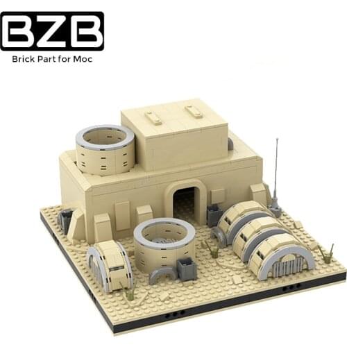 BZB MOC 56069 Planet Desert Hair Village Country Tatooine War Building Block Model Home Decoration Kids Brain Game DIY Best Gift