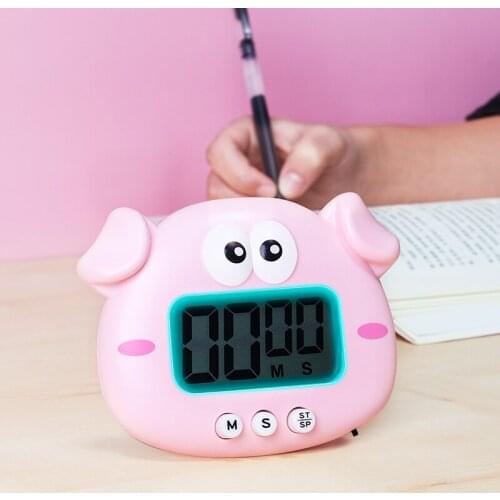 Digital Screen Kitchen Timer Digital Timer Square Cooking Count Up Countdown Alarm Clock Cute Animal Shaped Learn Stopwatch