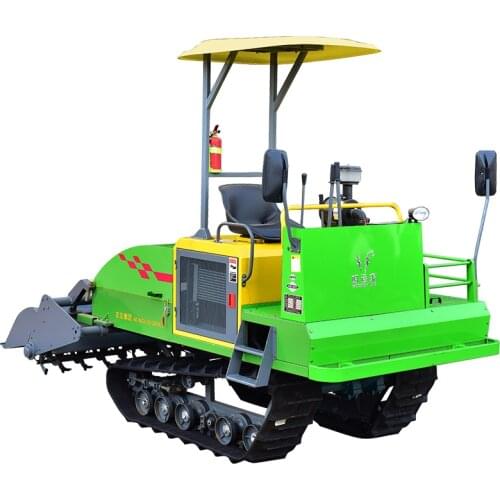 Diesel Rotary cultivator large paddy field multifunctional ditching, plow agricultural crawler ridged four-wheel drive ploughing