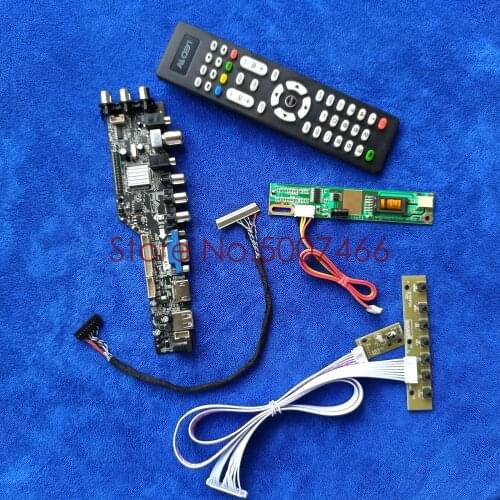 DVB digital signal fit M141NWW1/M154NWW1/TX39D30VC1GAA USB+VGA+AV 1CCFL LCD controller board kit 1280*800 panel LVDS 30-Pin