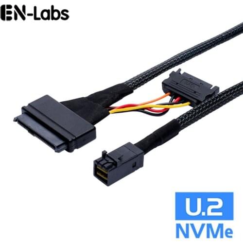 En-Labs Internal HD Mini SAS SFF-8643 to U.2 SFF-8639 NVMe PCIe SSD Adapter Cable with SATA Power for Intel SSD 750 P3600 P3700