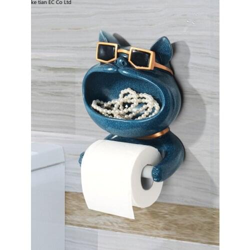 Living room kitchen bathroom tissue rack Toilet roll paper tube rack Creative toilet paper rack storage box without perforation