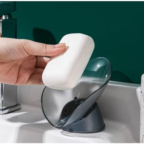 Creative Leaf Portable Soap Dishes Bathroom Punch-free Toilet Automatic Draining Laundry Soap Kitchen Sponge Cleaning Ball Racks