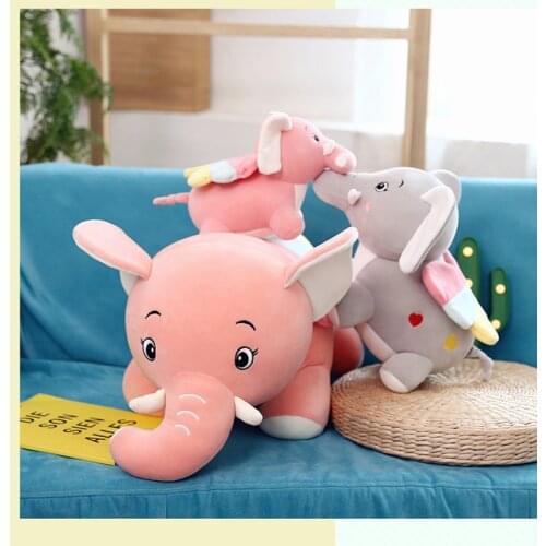 Cartoon Elephant Stuffed Throw Pillow Toy Children Room Decoration Cartoon Dolls High Quality Stuffed Animal Pillow Presents