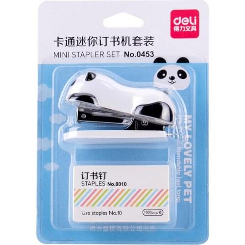 Little Panda Stapler Set 0453 Combination Type 10#10#Matching 0010 Staple Cartoon Mini classroom supplies