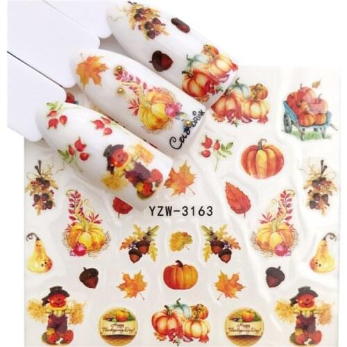 Pumpkin Fruits Nail stickers art decorations slider adhesive Water Transfer decals manicure lacquer accessoires polish foil