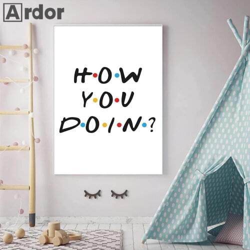 Nordic Quotes Wall Art Poster How You Doing Inspirational Sentence Art Prints Minimalist Wall Picture For Living Room Home Decor