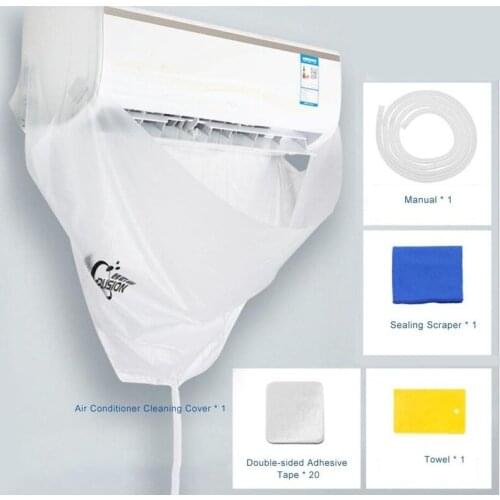 New Air Conditioner Cleaning Cover Waterproof Cleaning Dust Washing Cover Clean Protector White Household Tools WF