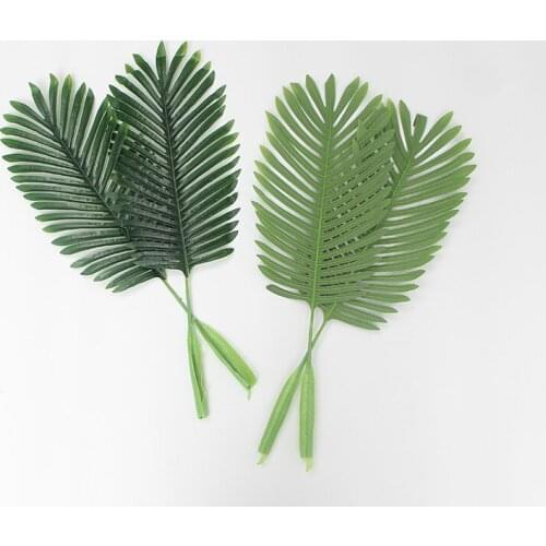 New Artificial fake Plastic Coconut tree Leaves green plant Fake Palm Tree Leaf for flower Arrangement flore wedding decoration