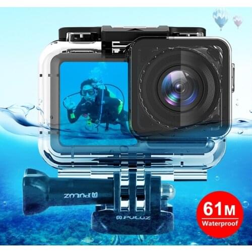 PULUZ 61m Underwater Waterproof Housing Diving Case for DJI Osmo Acition, with Buckle Basic Mount & Screw