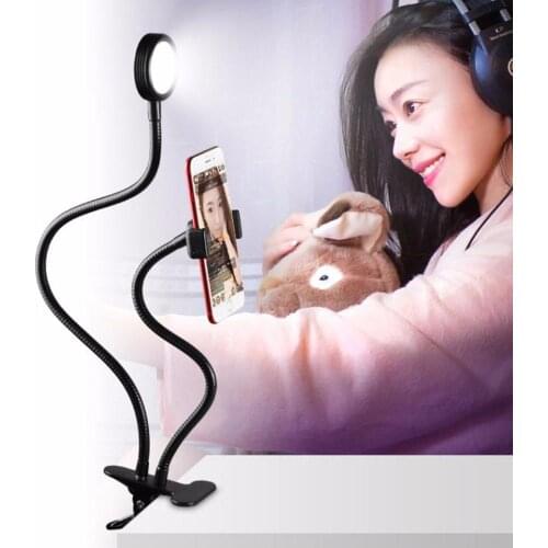 Led Selfie Ring Light for Live Stream Video Chat Live Broadcasting with Flexible Phone Holder for Iphone 8/7Plus Samsung LG HTC