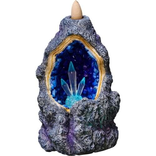 LED Incense Burner Backflow Incense Burner Exquisite Incense Holder With LED Light Dropship