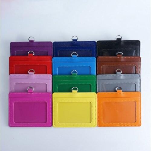 Unisex Credit Card Holders Bags PU Leather ID Card Holder Mini Coin Purse School Office Men Business Card Cover Case