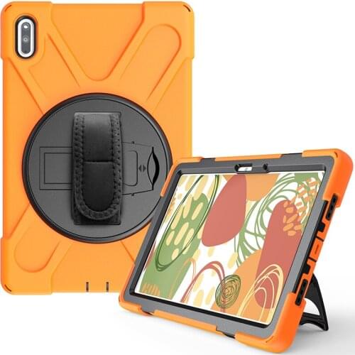 360 Rotatable Stand Shockproof Silicone Case for Huawei Matepad 10.4 inch 2020 Kids Protective Cover+Hand Strap+Pen