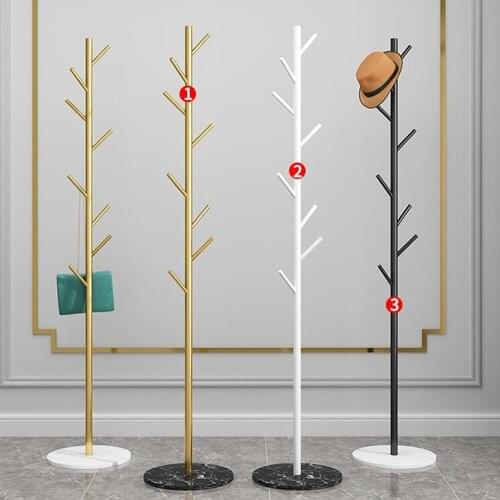 High-Quality 168cm Iron Clothes Rack Floor Simple Clothes Marble Base Home Storage Modern Hanging Bedroom Cloth Organizer D412