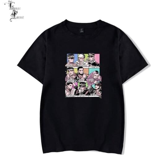 2021 GOLDEN KAMUY Printing T-shirt Summer Fashion Round Neck Short Sleeve Popular Japanese Anime Streetwear Tops