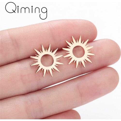 Stainless Steel Sun Stud Earring For Women Bohemia Jewelry Accessories Vintage Gold fashion Vintage Earrings Cute Gift