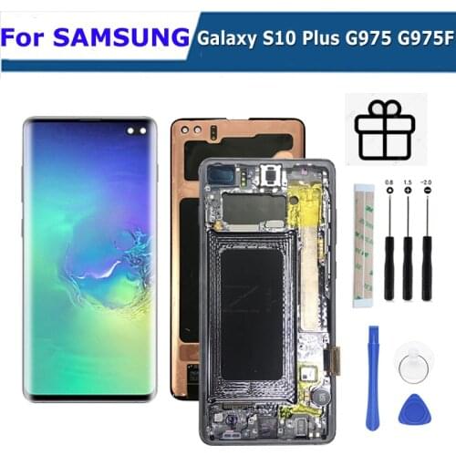For Samsung Galaxy S10 Plus 6.4" Amoled G975f LCD Display Touch Screen G975f/ds Digitizer Assembly G975u1 G9750 Repair Tools