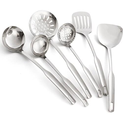 1PC Stainless steel Kitchenware Cooking Tools set Kitchen Gadgets Utensils Restaurant Cookware Ladle Soup Spoon Turner PK 009