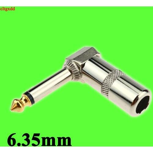 1pcs Straight Guitar Cable Connector 2 Pole Mono Amplifier Microphone Plug 6.35/6.5 90 Degrees Audio Guitar Connector TRS Plug
