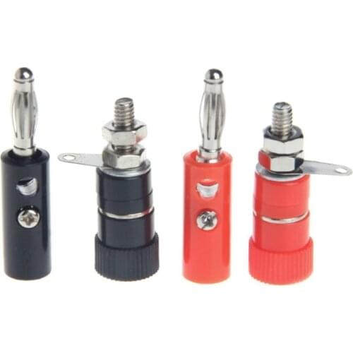 10 Pairs Black Red 4mm Binding Post Speaker Terminal Banana Plug Socket Jack Connectors