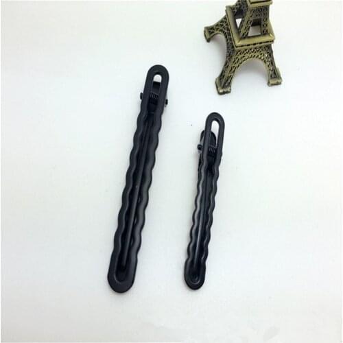 150pcs 6/8cm Black/silver Color Wave Duckbill Clip Square Clip DIY Jewelry Accessories