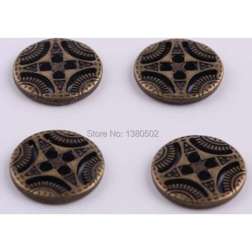 20PCS/lot Antique Bronze Color Chinese Style Unique Round Shape 12mm Decorative Metal Button For Clothing Jean Buttons