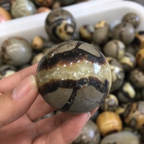 40mm Natural Septarian Dragon Crystal Gem Sphere Ball Healing 110g