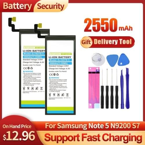 DEJI For SAMSUNG note 5 Battery S6 bateria Real Capacity 3000mAh Internal Bateria Replacement for n9200 S7