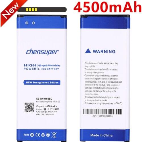 Chensup EB-BN916BBC Battery For Samsung Galaxy Note 4 N9100 N910U N910F N910A High Capacity 4500mAh Replacement Battery