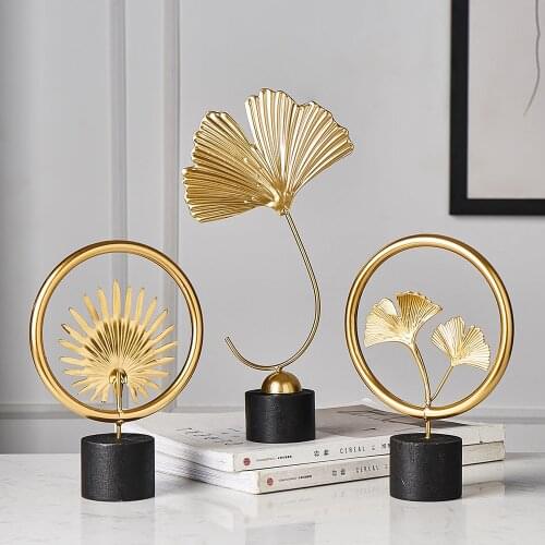 Home Decoration Accessories Nordic Decoration Home Golden Ornaments Leaf Iron Ornament Office Decoration Living Room Decoration