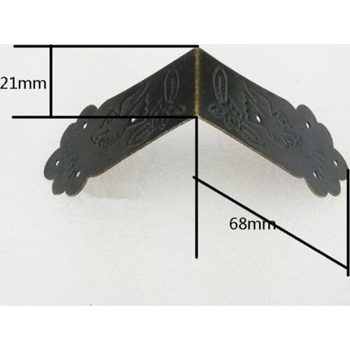 Bronze Tone Furniture Ancient Corner Brackets,Flower Birds Coners,Wooden Box,Gift Box Protectors,Side Protector,68mm,20Pcs