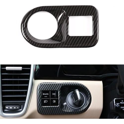 Car Front Head Light Lamp Switch Cover Trim Stickers For Porsche Cayenne 2018 2019 New Auto Styling Moldings