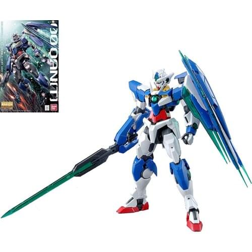 BANDAI Gundam 00 MG 1/100 00QAN T Model Kids Assembled Toy Robot Japanese Anime PVC Action Figure Collections Gifts for Children