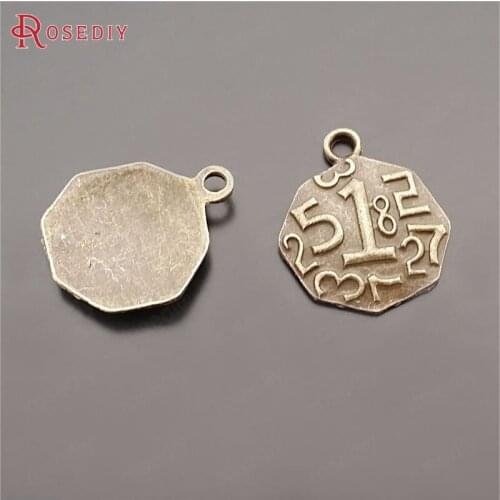 C193)50 pieces 21x18mm Antique Bronze Zinc Alloy Number Charms Pendants Diy Jewelry Findings Accessories Wholesale