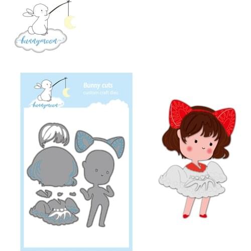 CH Cat Ears Headband Girl Stencil Metal Cutting Dies For Scrapbooking Practice Hands-on DIY Album Decor Card Craft Die