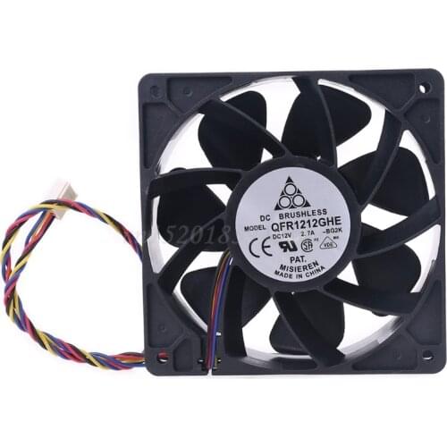 For QFR1212GHE QFR1212GHE-PWM 4Pin 12V 2.7A 12038 Server cooling fan 120*120*38mm for Bitcoin Miner