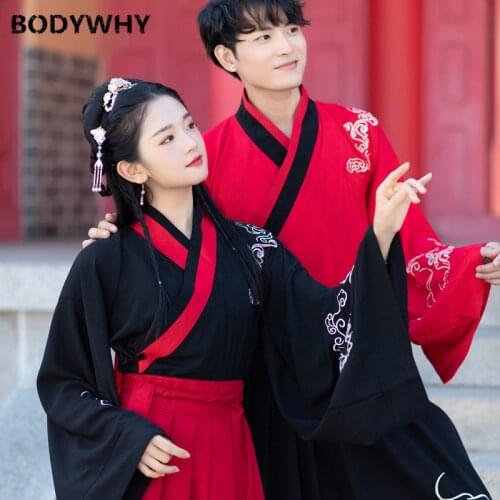 Hanfu Female Costume Hmong Chinese Dance Costumes Men Folk Dress Chinese Wedding Dress High Quality Novelty Performance Style