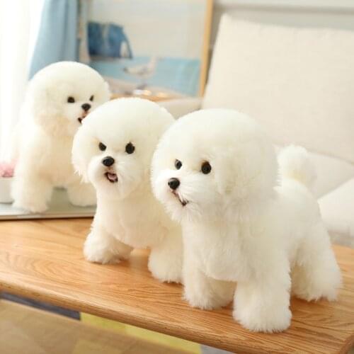 Simulation cat Bichon Frise Maltese Animal Dog Plush Toys Soft Stuffed Childrens Home Decoration Birthday Gift for girl friend