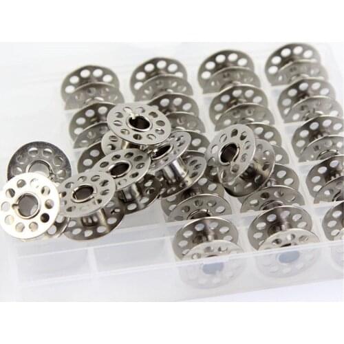 25PCS Stainless Steel Sewing Machine Bobbins Spool Metal Bobbins Spool Sewing Craft Tools for Brother Singer Sewing Supplies