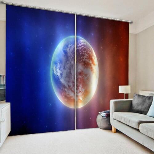 Beautiful Photo Fashion Customized 3D Curtains blue stars curtains Thick shading soundproof windproof curtain