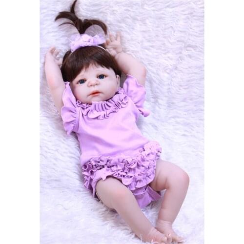DollMai Doll reborn 23"full silicone baby reborn girl dolls child bathe toy doll gift bebes reborn menina bonecas