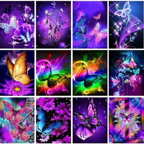 Square Diamond Painting Butterfly Animal Diamond Embroidery Mosaic Rhinestones Home Decor Gift Handmade Cross Stitch Kits