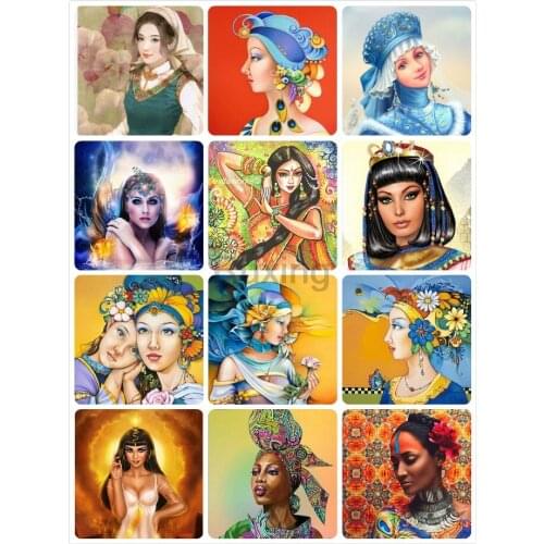 DIY Square drill Diamond Painting Cross Stitch Featured exotic woman portrait Diamond Embroidery Handmade mural decoration gift
