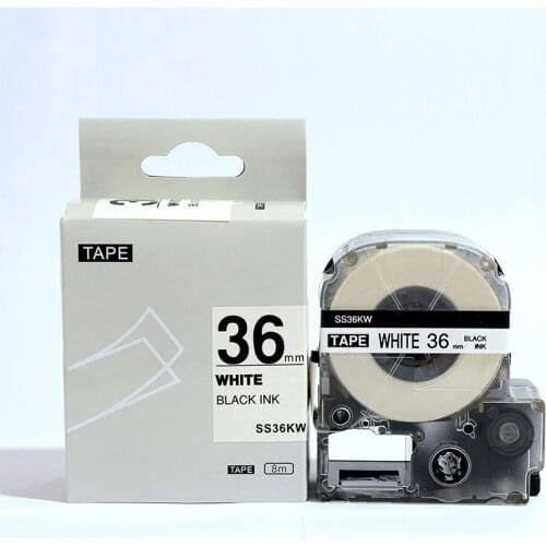 5PCS 36mm label Tapes SS36KW Compatible for King Jims SR530C EPSON LW400 LW1000P Printer label maker