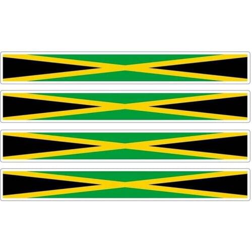 Hot 4pcs Patriotic Stickers Flag Stripes Vinyl PVC 13cm X 1.7cm Car Motorcycle Reflective Tuning Jamaica Car Sticker