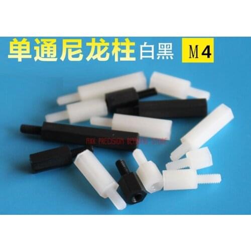 M4 M4x8 M4*8 M4x10 M4*10 6 Plastic Single End Stud Nylon Screw Pillar White Male To Female Hex Hexagon Standoff Stand off Spacer