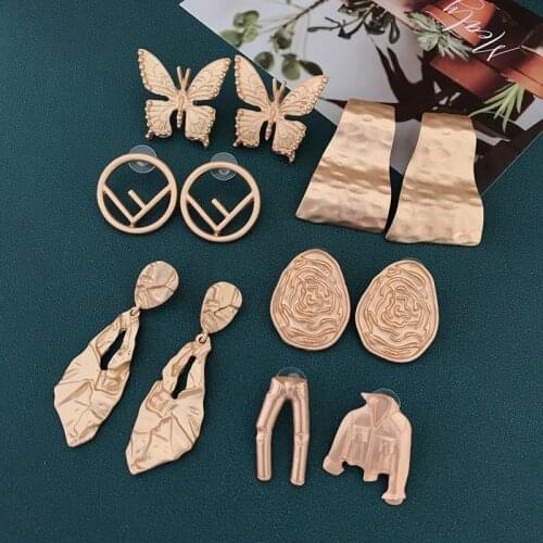 Statement Earring Stud Metal Alloy Pierced Ear Fashion Geometric Butterfly Jewelry